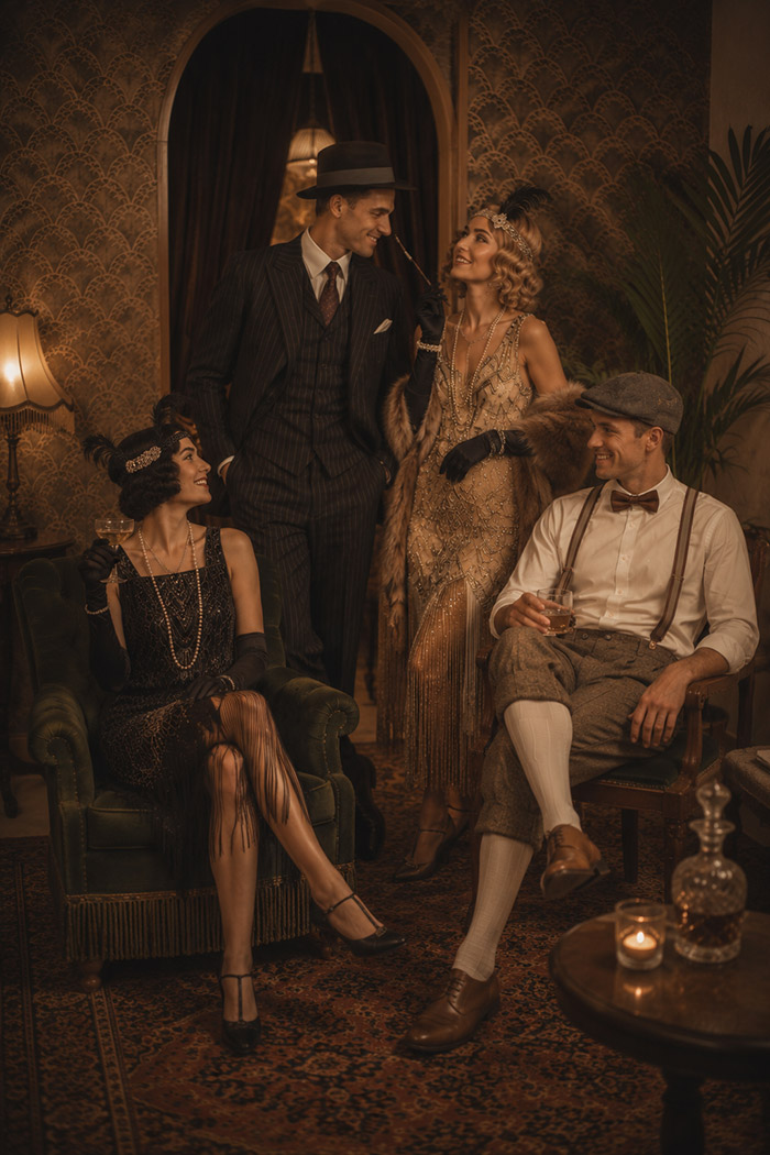 Charleston- und Gatsby-Kostüme der 20er Jahre